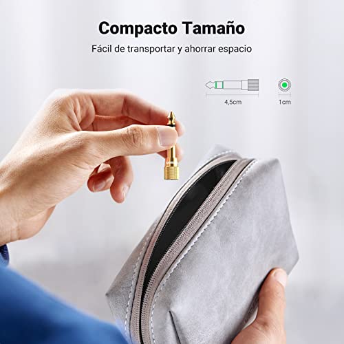 UGREEN Adaptador Jack 3.5 a 6.35, Convertidor de Audio Estéreo de Jack 3,5mm Hembra a Jack 6,35mm Macho, Compatible con Guitarra, Altavoces, Amplicador Estéreo, Mezclador de Audio, 2Pack