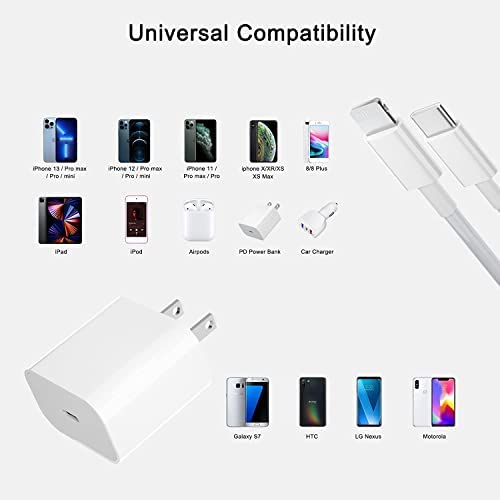 20w Cargador Original para iPhone de 20w de 4A, Carga Ultra Rapida (Certificado Apple Mfi) Cubo con Cable de 1m. Tipo C. Compatible con iPhone y iPad OEM