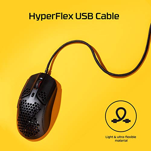 HyperX Pulsefire Haste - mouse para videojuegos - Ultraligero, 60 g, carcasa de panal, diseño hexagonal, cable USB hiperflexible, hasta 16000 DPI, 6 botones programables, color blanco/rosa (reacondicionado)