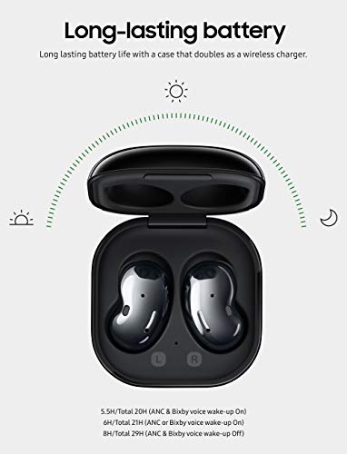 SAMSUNG Galaxy Buds Live True - Funda de Carga inalámbrica con cancelación Activa de Ruido, Color Negro místico