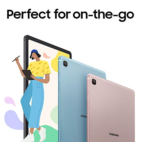 SAMSUNG Galaxy Tab S6 Lite 10.4 pulgadas 64GB Android Tablet con batería de larga duración, S Pen incluido, diseño delgado de metal, altavoces dobles AKG, versión estadounidense, azul Angora (reacondicionado)