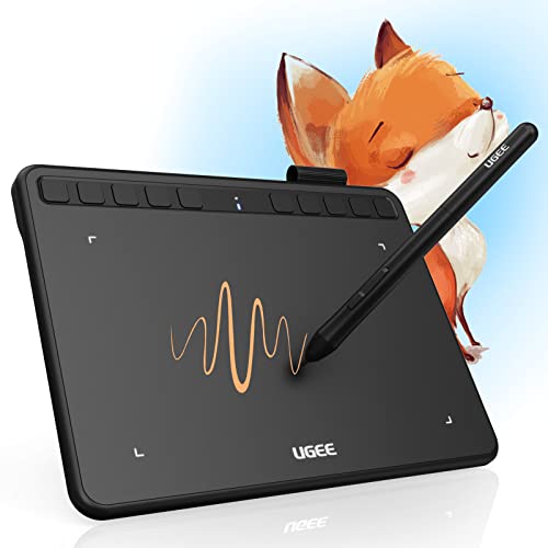 UGEE Tableta Gráfica S640, 6,5x4 Pulgadas Tableta de Dibujo Portátil Ultradelgada, 8192 Niveles de Sensibilidad la Presión con 10 Teclas de Acceso Rápido para Windows, Mac OS, Linux & Android