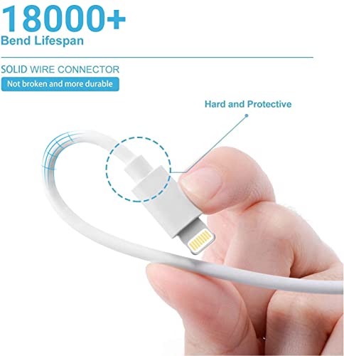 Quntis Cable Lightning iPhone, MFi Certificado 3 Piezas 2m, Compatible con iPhone 14 13 12 11 XS MAX XR X 8 7 6s Plus, iPad Mini/Air, iPod, Airpods - Blanco