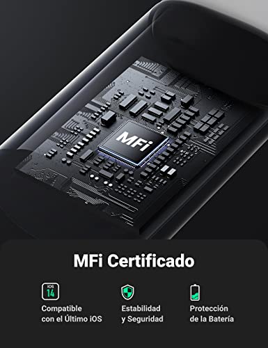 UGREEN USB C a Lightning Cable MFI Certificado, PD Carga Rapida para iPhone SE 2020/11/11 Pro/X/XS/XS MAX/XR/8 Plus/8, iPad Air 3, iPad Mini 5, iPad Pro, Dispositivo iOS con Puerto Tipo C (Blanco, 1M)