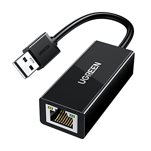 UGREEN Adaptador Ethernet USB 2.0, Tarjeta de Red LAN Ethernet 100Mbps, USB RJ45 Compatible con Switch, Wii, Wii U, Surface Pro, XiaoMi Mi Box S 3, MacBook, Chromecast