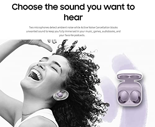 SAMSUNG Auriculares inalámbricos Galaxy Buds2 con cancelación de Ruido, Sonido Ambiental, Bluetooth, Ligero, Ajuste cómodo, Control táctil, versión Internacional (Grafito)