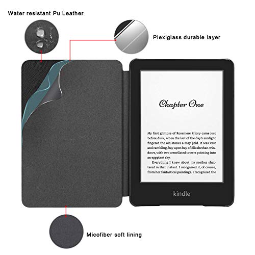 PUBAMALL Funda para Kindle (10ª generación - 2019), con la función Auto Sleep Wake, para Kindle 10th Gen 2019 Released (Negro)