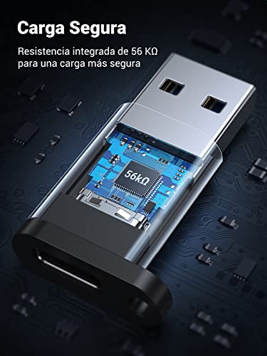UGREEN Adaptador USB 3.0 a USB C, USB 3.1 Tipo C a USB 3.0 Tipo A Hembra a Macho Compatible con SanDisk Extreme 900, Seagate Innov8, Google Pixel, iPad Pro 2018, Pixel 2 C XL, Lumia 950, Nexus 5X 6P