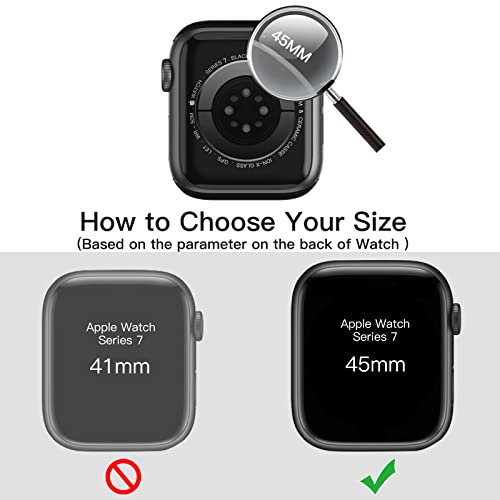JETech Funda con Protector de Pantalla Compatible con Apple Watch Series 8 7 45 mm, Cover Protectora Completo, Película Cristal Vidrio Templado, 2 Unidades (Negro)