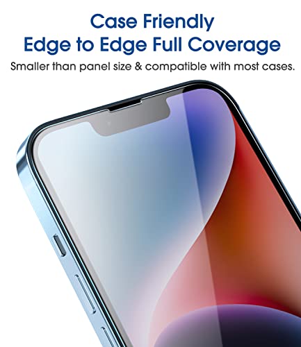 amFilm 2 Piezas OneTouch Compatible con iPhone 14 (6.1" 2022) y iPhone 13/iPhone 13 Pro 6.1" Protector de Pantalla de Vidrio Templado con Kit de Fácil Instalación