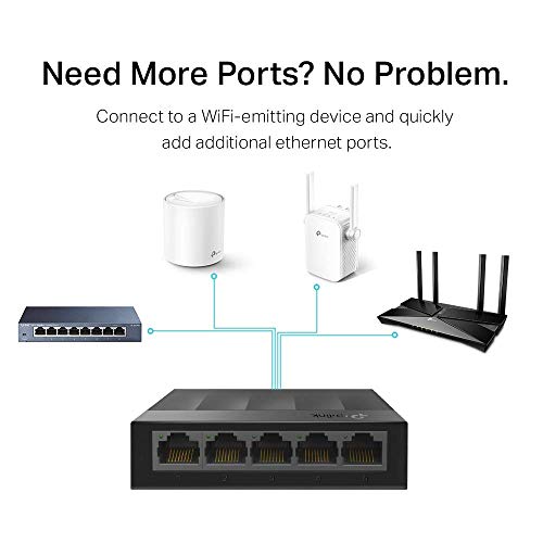 TP-Link LS1005G, Switch Gigabit no administrable, 5 puertos Gigabit, Diseño de escritorio, Plug and play