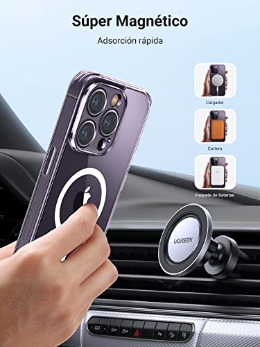 UGREEN Funda Magsafe para iPhone 14 Pro MAX 6,7 Pulgadas, iPhone Case Magnética Ultra Delgado con Protector de Bolsa de Aire, Carcasa Anti-Caída de Carga Inalambrica (Transparente)