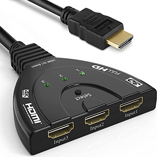 Switcher HDMI Cheelom - Agregar más puertos HDMI 1 SALIDA 3 ENTRADAS 