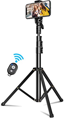 ANNA TOSANI Tripode para Movil, 133cm Tripie para Celular Tripode Palo Selfie Bluetooth Extensible Todo en Uno con Control Remoto, Selfie Stick Compatible con Cámara, Android, iOS y Otros Smartphones