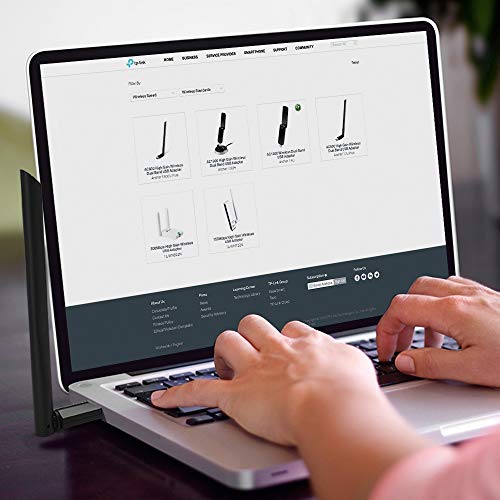 TP-Link Archer T3U Plus Adaptador USB Wifi para PC AC1300Mbps Adaptador de red inalámbrico para escritorio con antena de 2,4 GHz / 5 GHz de banda dual de 5 dBi de alta ganancia, compatible con Windows