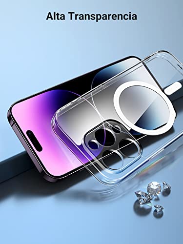 UGREEN Funda Magsafe para iPhone 14 Pro MAX 6,7 Pulgadas, iPhone Case Magnética Ultra Delgado con Protector de Bolsa de Aire, Carcasa Anti-Caída de Carga Inalambrica (Transparente)