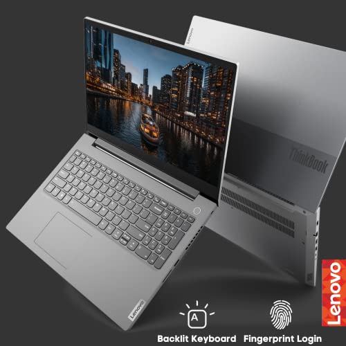 Laptop Lenovo ThinkBook, AMD Ryzen 5 5500U (6 núcleos, 4.0 GHz), pantalla antirreflectante FHD IPS de 15.6 pulgadas, 20 GB RAM, 1 TB SSD, teclado retroiluminado, lector de huellas, Windows 11 Pro