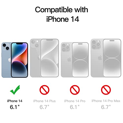 JETech Protector de Pantalla Cobertura Completo para iPhone 14 6,1 Pulgadas y Protector Lente Cámara, Mica Cristal Vidrio Templado, HD Transparente, 2 Paquetes Cada Uno