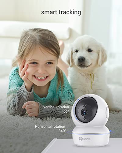 EZVIZ Cámara de Vigilancia WiFi Interior 1080p Cámara IP Domo 360º PTZ, Visión Nocturna, Detección de Movimiento, Audio Bidireccional, Compatible con Alexa y Google, Andriod/iOS, C6N