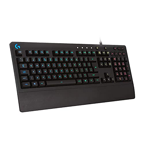Logitech G213 Prodigy Teclado Gaming en inglés, RGB LIGHTSYNC, Teclas retroiluminadas, Resistente a Salpicaduras, Teclas personalizables, Controles Multimedia Dedicados - Negro