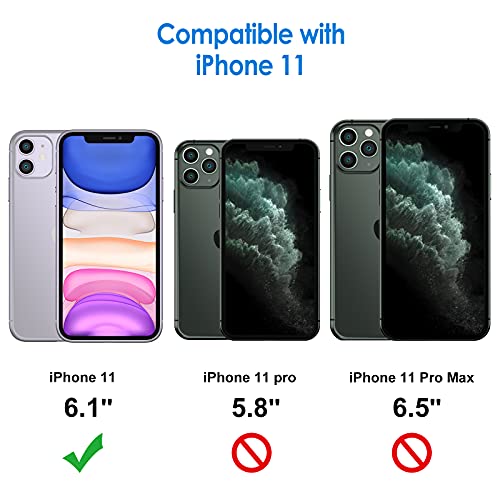 JETech Protector de Pantalla Privacidad para iPhone 11 6,1 Pulgadas, con Protector de Lente de Cámara, Mica Película de Cristal Vidrio Templado Anti Espía, 2 Paquetes Cada Uno