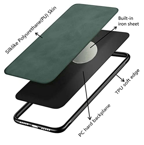 Kepuch Silklike Funda para Huawei P30 Pro - Case Carcasa Placa de Metal Incorporada para Huawei P30 Pro - Verde