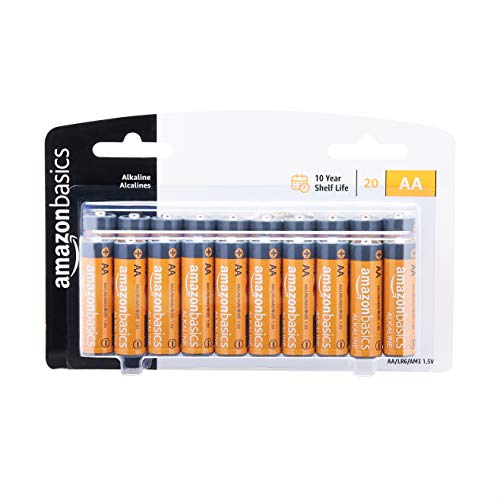 AmazonBasics - Pilas alcalinas AA de 1,5 voltios, AA, Paquete de 20