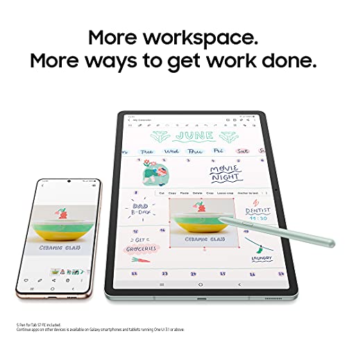 Samsung Galaxy Tab S7 FE 2021 Tablet Android con pantalla de  12.4 pulgadas, WiFi 64GB S Pen Incluida Batería de Larga Duración Potente  Rendimiento, Negro Místico : Electrónica