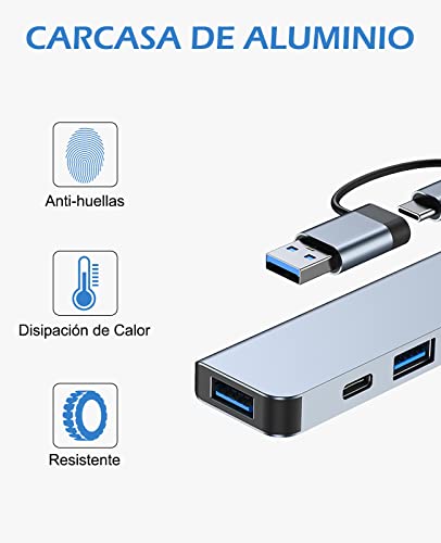 Adaptador USB C a USB 3.0 [paquete de 3], adaptador USB-C a USB, USB tipo C  a USB, adaptador Thunderbolt 3 a USB OTG cable para Macbook Pro/Air