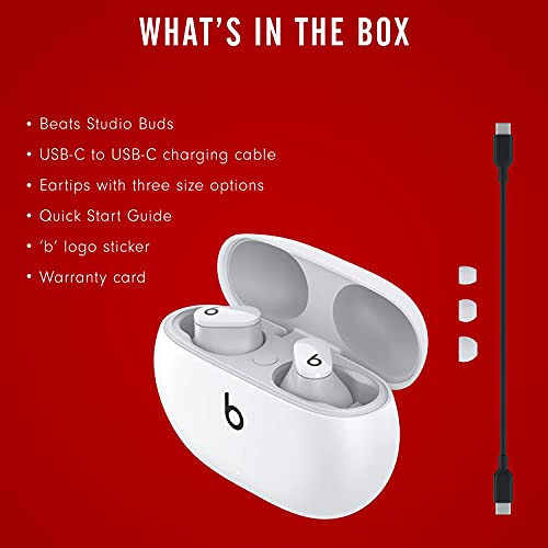 Beats Studio Buds - Auriculares inalámbricos con cancelación de ruido, color blanco (Reacondicionado)