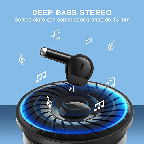 1 Hora Audifonos Inalambricos Bluetooth 5.1, Auriculares Inalámbricos In-Ear Audífonos Bluetooth con Micrófono Compatible con iPhone 14 13 12 Pro MAX Samsung Galaxy S20/A23/A52/A53 Xiaomi Huawei