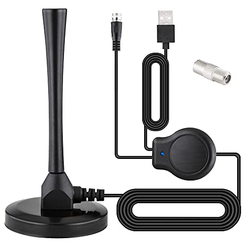 Antena de TV Digital, 4K 1080P Antena de HDTV con Amplificador de Señal Excelente Rendimiento para TDT Digital y señales de TV Analógicas Recepción de Largo Alcance hasta 180 Millas