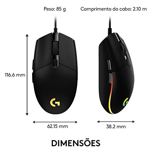 Mouse Gaming Logitech G G203 Lightsync RGB 8000 DPI 6 Botones Azul LOGITECH