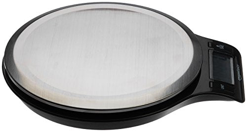 Amazon Basics - Báscula digital de acero inoxidable para cocina con pantalla LCD, pilas incluidas
