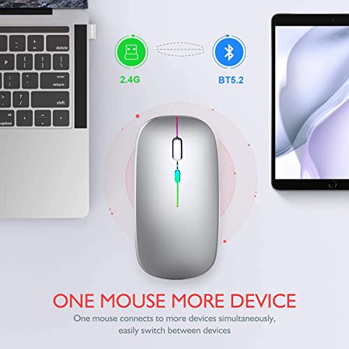 Mouse Bluetooth Recargable - Mouse Inalámbrico Bluetooth Silencioso para PC  Mac Android Windows - Ratón Inalámbrico Recargable : :  Electrónicos