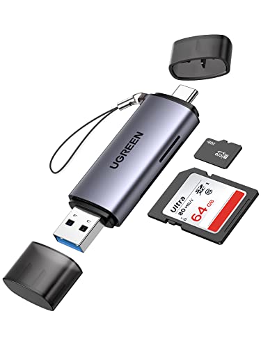 UGREEN Lector de Tarjetas USB C OTG 5Gbps para TF, SD, Micro SD, SDXC, SDHC, MMC, RS-MMC, Micro SDXC, Micro SDHC, UHS-I, PC Windows Mac OS Linux, Macbook Pro, Huawei Mate 20 Pro P20, Galaxy S21 S20