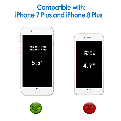 JETech Protector de Pantalla para iPhone 8 Plus y iPhone 7 Plus, Mica de Cristal Vidrio Templado, 2 Unidades