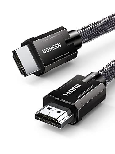 UGREEN 8K Cable HDMI 2.1 Certificado Trenzado de Nylon, Soporte 8K 60Hz Ultra HD, HDR dinámico, Alta Velocidad 48Gbps, Dolby Vision, eARC, Compatible para PS5, Xbox One, Switch, Roku, PS4(2M)