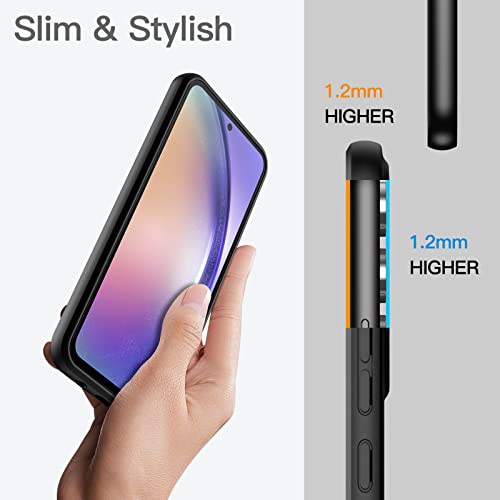 JETech Funda Fina para Samsung Galaxy A54 5G 6.4 Pulgadas, Carcasa Delgada Suave TPU con Acabado Mate, Antigolpes (Negro)
