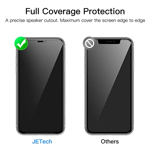 JETech Protector de Pantalla Privacidad para iPhone 11 Pro Max/XS Max 6,5 Pulgadas, Cobertura Completo Mica Cristal Vidrio Templado Antiespia, Amigable para Funda, 2 Unidades