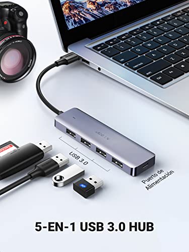 UGREEN Hub USB C a USB 3.0 4 Puertos Ladrón USB C 5Gbps Adaptador