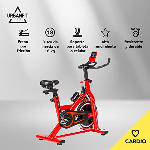 Bicicleta Spinning Estática UrbanFit Pro de 18 Kg – Profesional Indoor