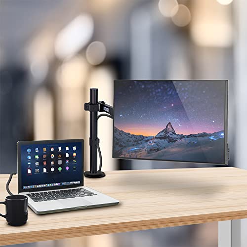 Redlemon Soporte para Monitor de Hasta 32” Pulgadas (9 Kg), Base para Escritorios de 1 a 9 cm de Grosor, Compatibilidad Universal, Ajuste Horizontal y Vertical, Fácil de Colocar con Kit de Instalación