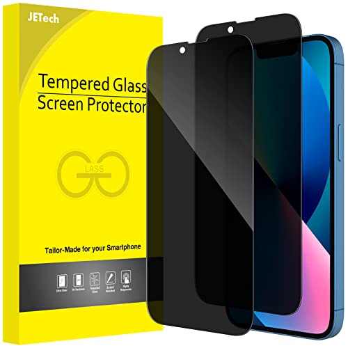 JETech Protector de Pantalla Privacidad Cobertura Completo para iPhone 13/13 Pro 6,1 Pulgadas, Mica Cristal Vidrio Templado Antiespia, Amigable para Funda, 2 Unidades