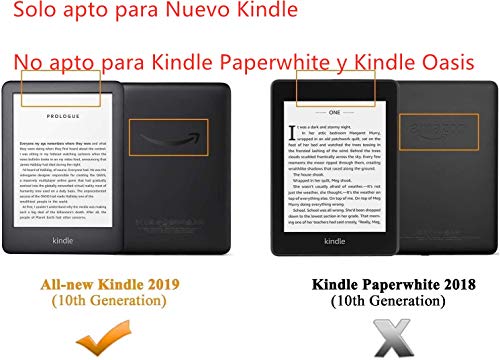 PUBAMALL Funda para Kindle (10ª generación - 2019), con la función Auto Sleep Wake, para Kindle 10th Gen 2019 Released (Negro)