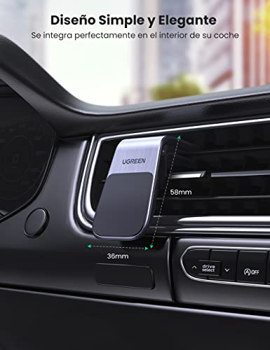 UGREEN Soporte Celular Auto Magnético, Mini Porta Celular para Auto Iman para Ventilación, Base Celular Auto Compatible con Celulares 4.7''-7.2'' como iPhone 14 13 12 Pro Max X, Galaxy S23 Ultra, S23, S22 Ultra, Redmi