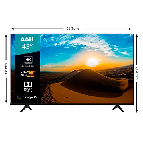 Hisense Pantalla 43" UHD Smart TV LED 43A6H Google TV (2022)