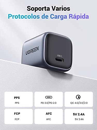 CARGADOR UGREEN USB TIPO-C PD 20W CARGA RAPIDA 