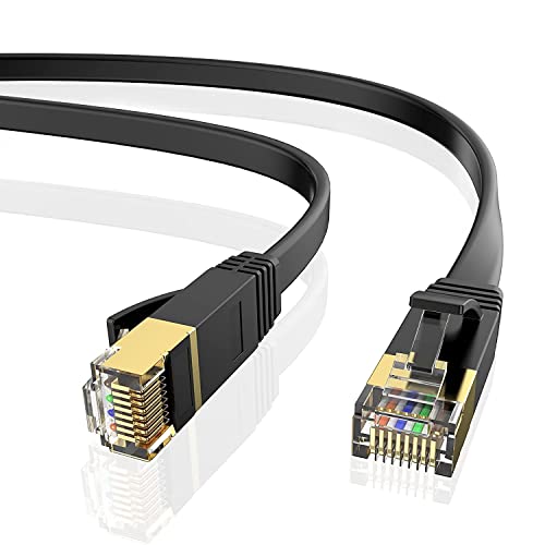 Cable Ethernet Cat7, 10 Metro Cable de Red con Conector RJ45 (10 Gigabit, 600MHZ, LAN Cable Blindado) para Módem, Enrutador, PC, Mac, Computadora Portátil, Nintendo Switch, PS3, PS4, PS5, Xbox (10M)