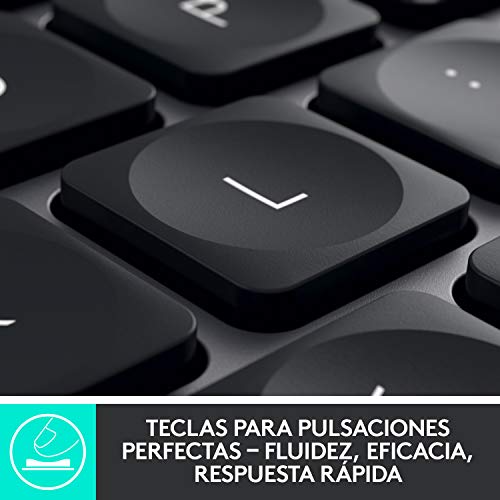 Logitech MX Keys Teclado Inalámbrico Minimalista Iluminado, Compacto